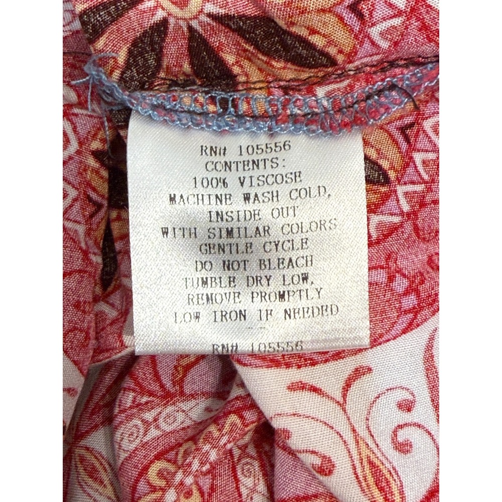 Aziza Womens Boho Floral Paisley Embroidered Tassel Tunic Top Blue Pink Size M - Picture 9 of 10